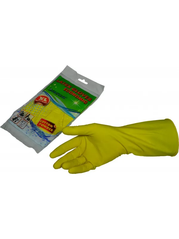 Úklidové rukavice ekonomik, latexové, žluté, vel. XL_IGEFA-ROIN