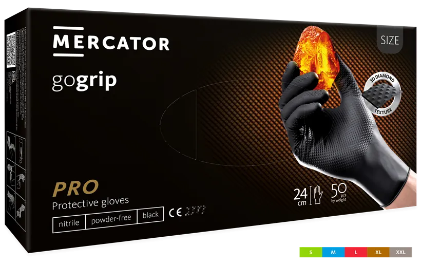 Go Grip black nitrilové rukavice, černé, nepudrované, vel. L (50 ks/box)_IGEFA-ROIN