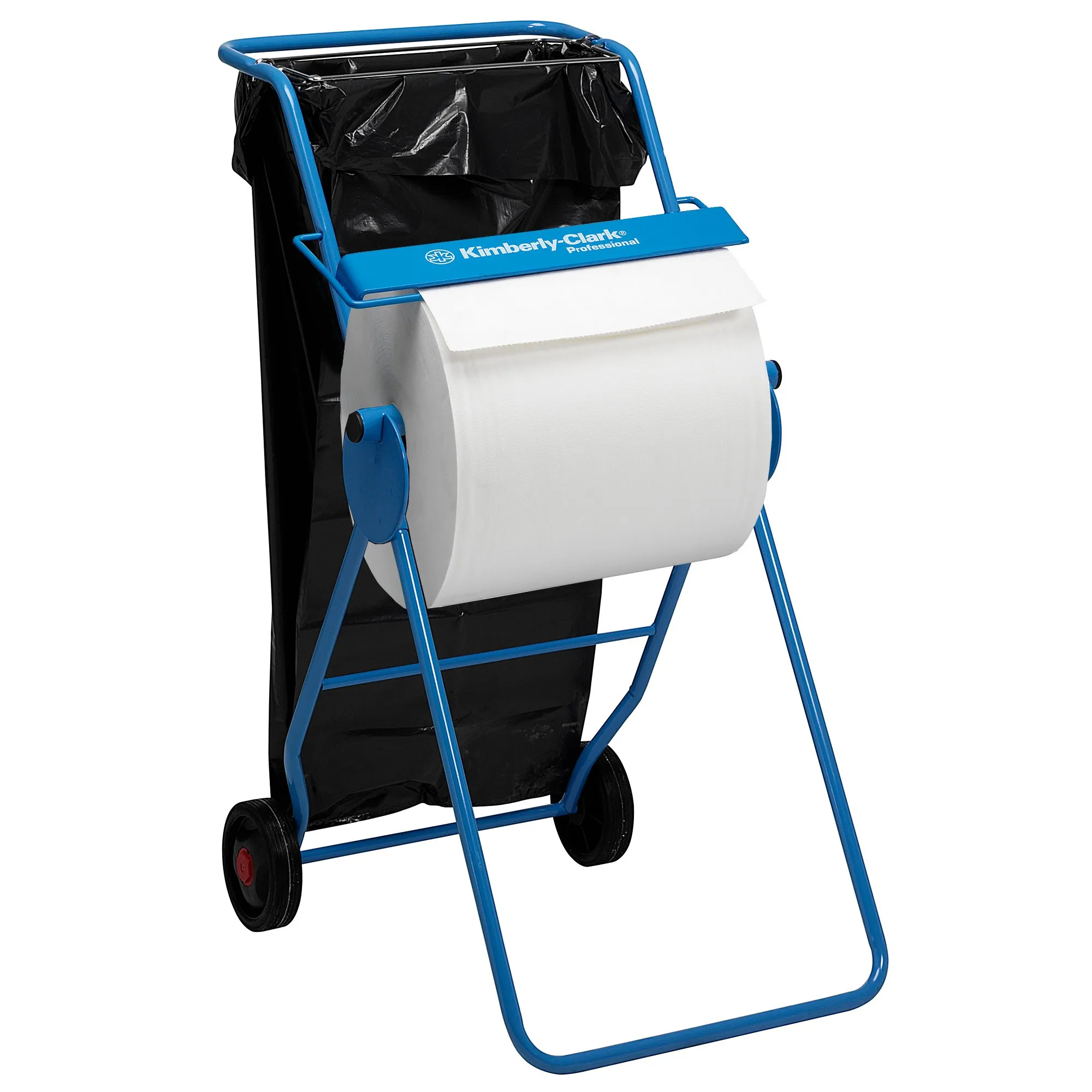 6155 Kimberly-Clark Professional™ pojízdný zásobník na utěrky v roli, ocel, modrý_IGEFA-ROIN