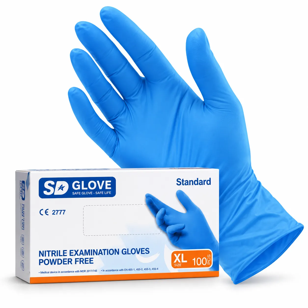 Nitrilové rukavice, modré, nepudrované, vel. XL (100 ks/box) IGEFA-ROIN