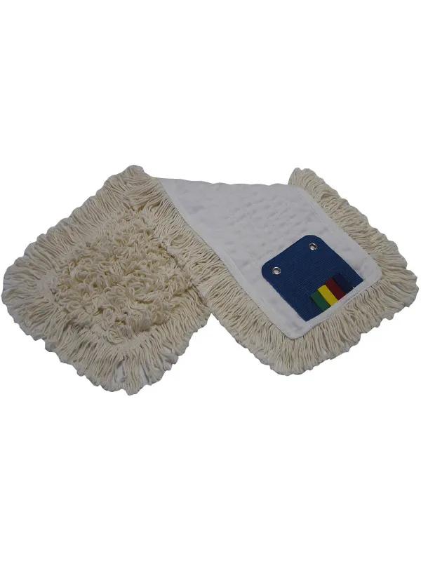 Mop bavlněný, bílý, kličky/třásně, jazyky s dírkami, 40 cm_IGEFA-ROIN
