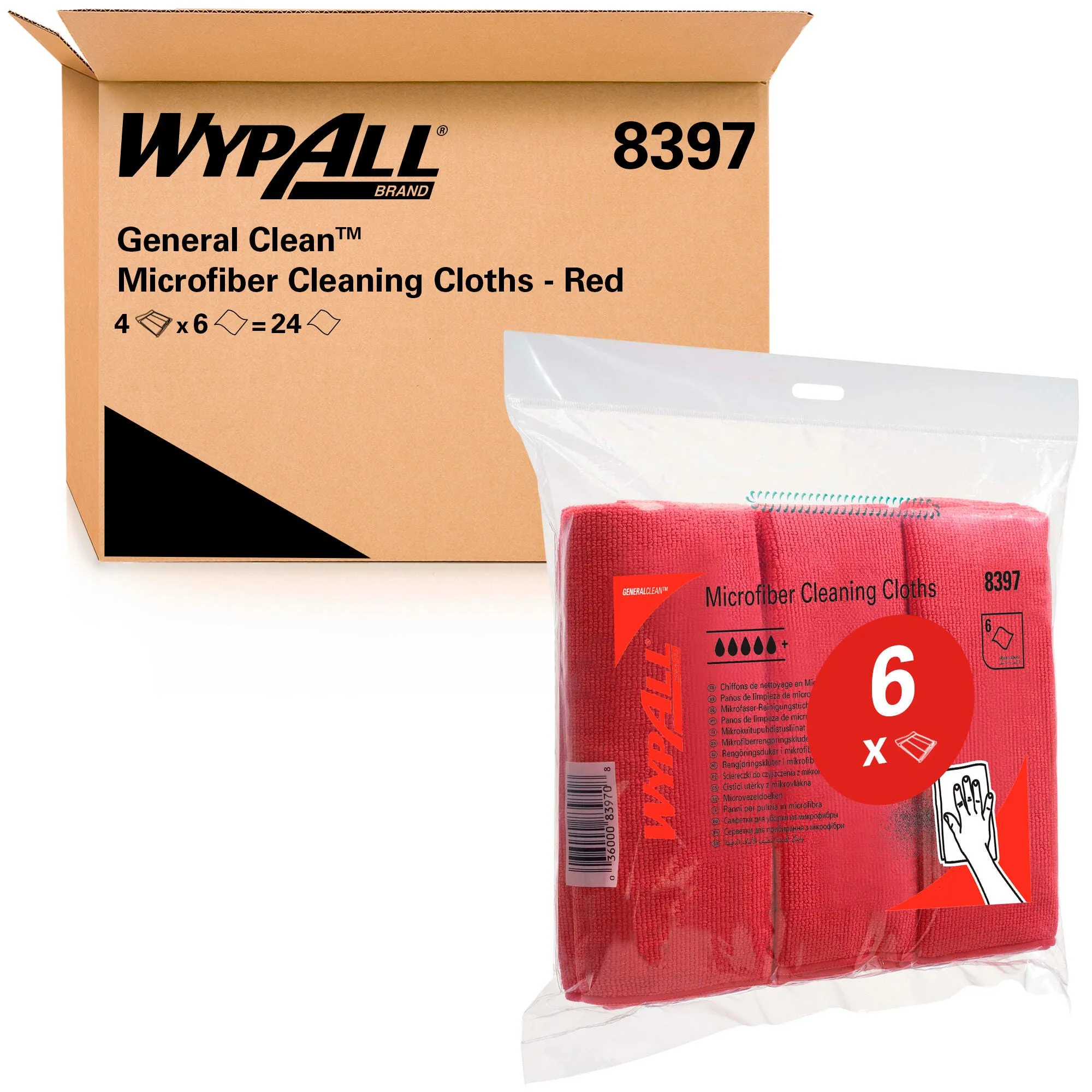 8397 WypAll® mikrofázové utěrky, červené, 40 x 40 cm (6 ks/bal)_IGEFA-ROIN