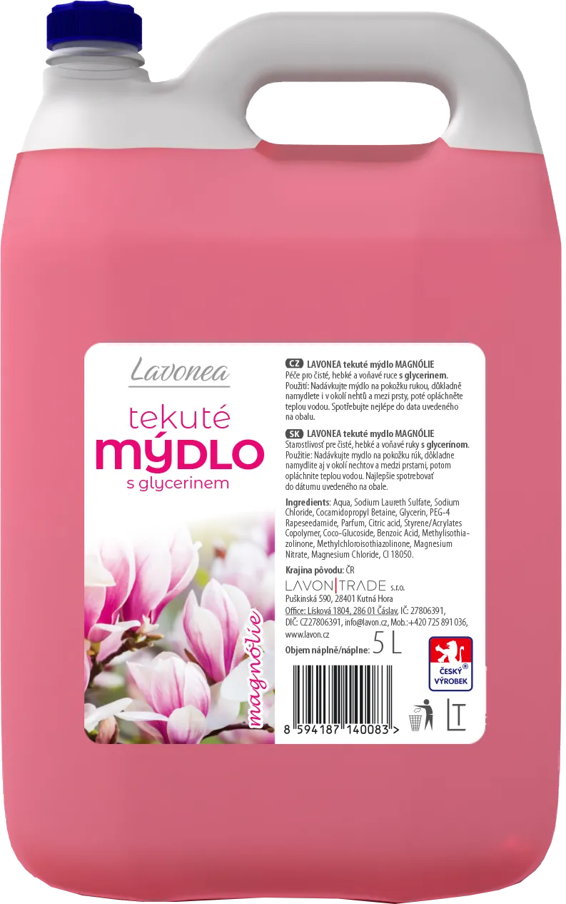 LAVONEA tekuté mýdlo, růžové, magnólie, 5 l_IGEFA-ROIN