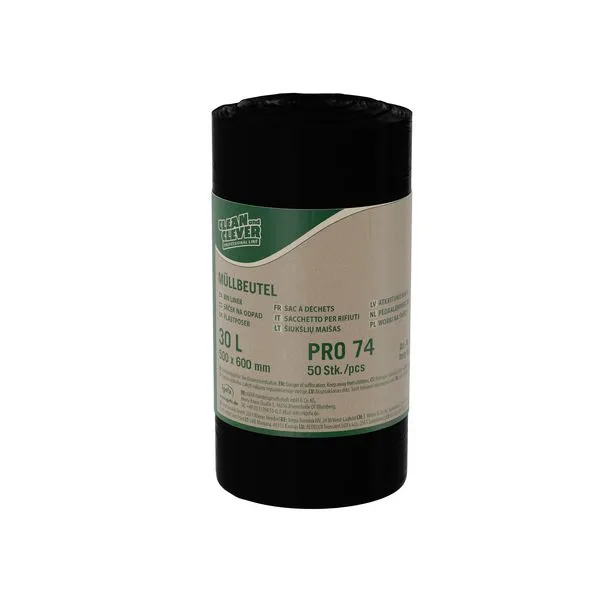 CLEAN and CLEVER PROFESSIONAL pytel na odpad PRO74, 500 x 600 (LDPE) černý, 30 l (50 ks/rol)_IGEFA-ROIN