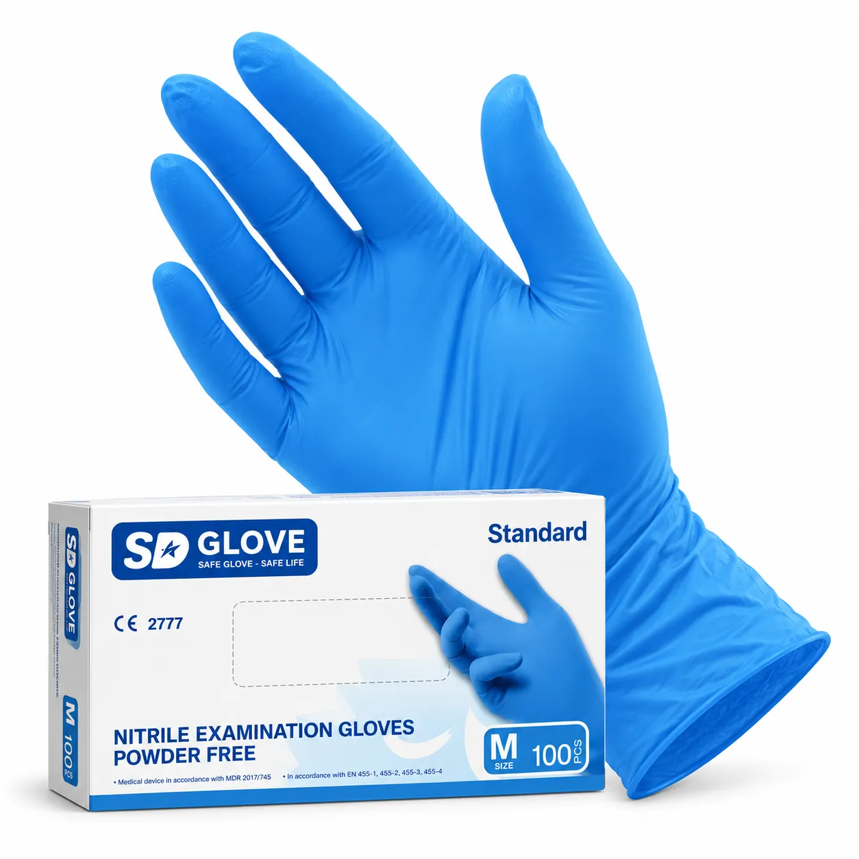 Nitrilové rukavice, modré, nepudrované, vel. M (100 ks/box) IGEFA-ROIN
