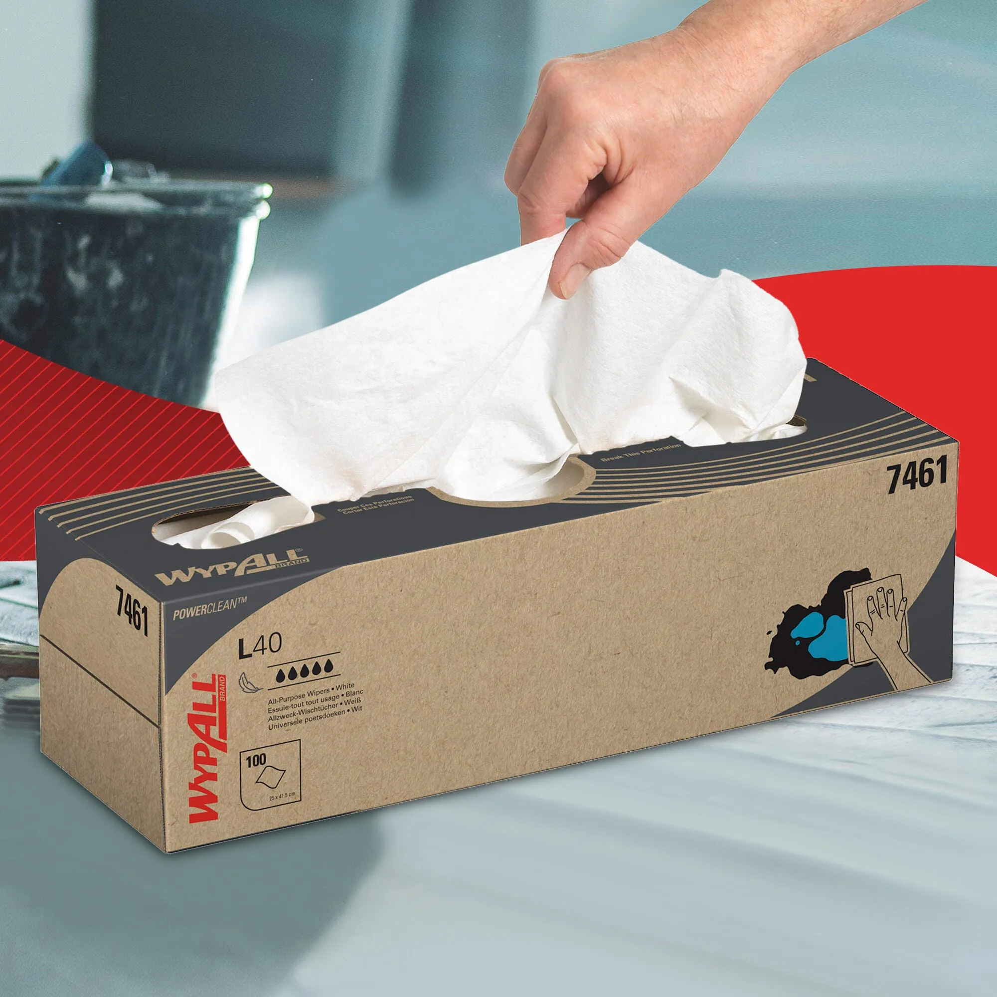 7461 WypAll® L40 papírové utěrky, skládané, bílé, 1-vrst., 25 x 41,5 cm (100 ksbox)_1.jpg