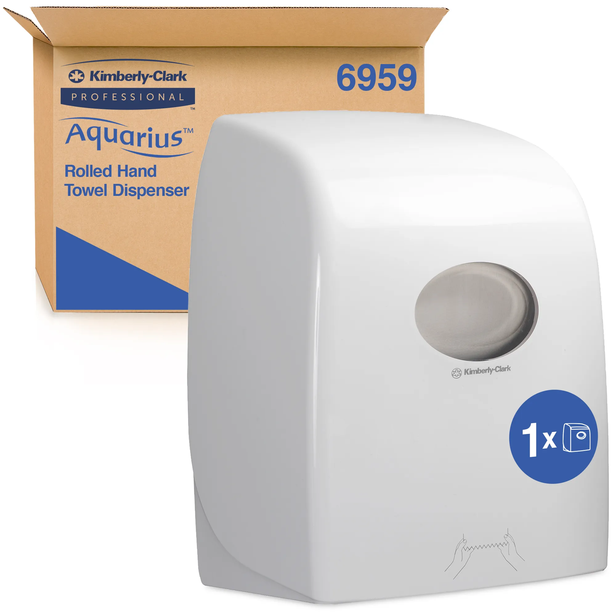 6959 Aquarius™ zásobník na papírové ručníky v roli, plast, bílý_IGEFA-ROIN